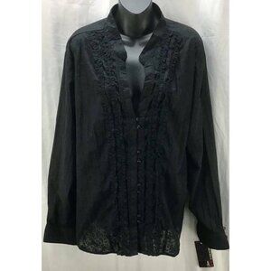 ALC Woman Top Plus 2X Black Women Long Sleeve New